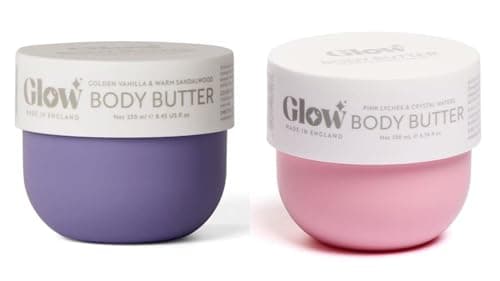 Image of Glōw | Body Butter - Golden Vanilla Warm Sandalwood & Pink Lychee Crystal Waters Scented | 250mL Each [Total 500mL]