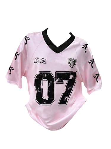 Image of GORGLITTER Girl's Number Jersey Shirts Oversized Bow Graphic Tees V Neck Half Sleeve Going Out Tops Age 8-12 Years Pink 9 Years
