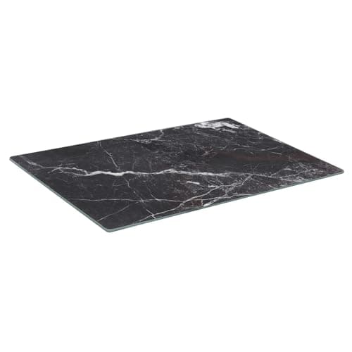 Image of Harbour Housewares Rectangle Glass Chopping Board - 30cm x 20cm - Black Marble - 1x Tempered Heat-Resistant Home Kitchen Worktop Saver Hob Cooker Stove Top Surface Protector Cover Cutting Boards