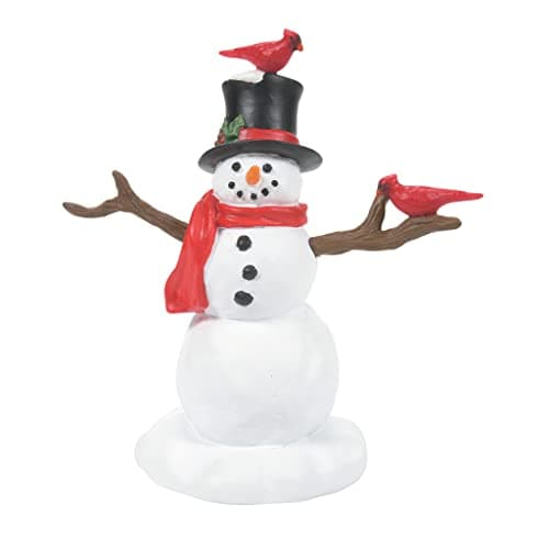 Image of Department 56 Accessories for Village Collections Cardinals on Christmas Snowman Figurine, 3.375 Inch, Multicolor