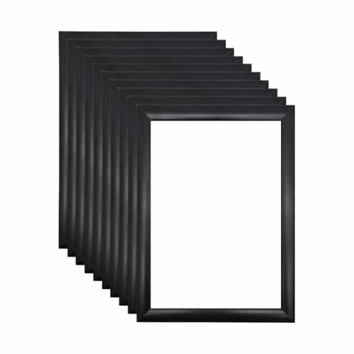 Image of My Shopfittings® 10 Pack Black A4 Clip Frame Snap Poster Display Frames – Wall Mount Front-Opening Picture Holder, 25 mm Anodised Aluminium