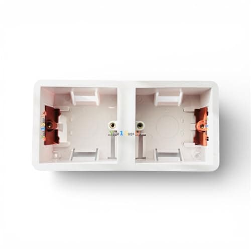 Image of 1g +1g Dry Lining Back Box Plasterboard 35mm Dual Dry Lining Wall Mounting Back Box 1 gang +1 gang Socket Electrical Switch Recessed 2 x 1 Gang 35mm Wall Pattress Adjustable Lugs pack of 1