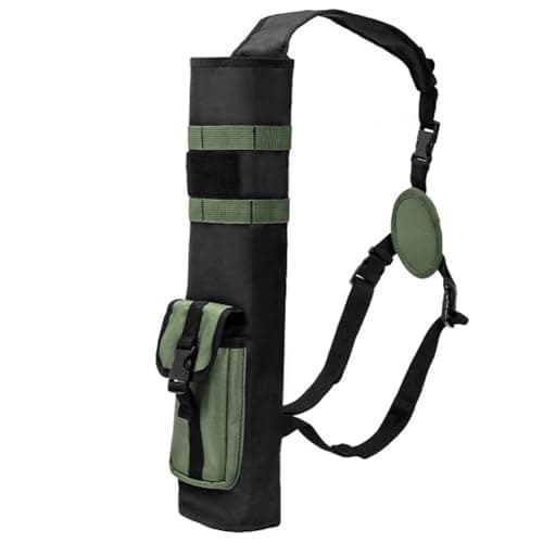 Image of Archery Arrow Quiver, Lightweight Adjustable Dual Use Back and Shoulder Quiver, Arrows Holder Bag with Multipurpose Pocket for Bow Hunting, Target Practice and Outdoor Archery (Green)