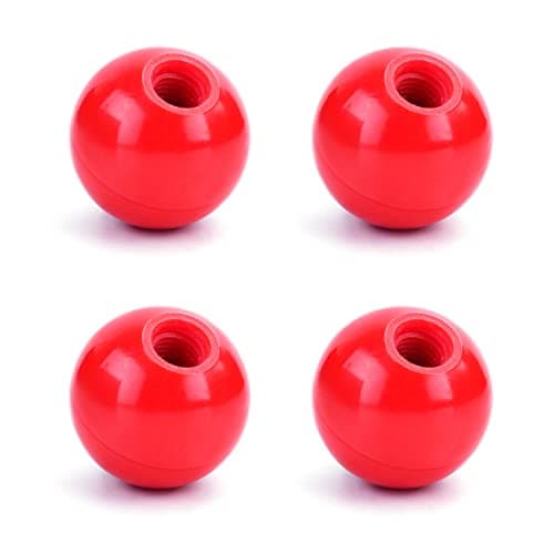Image of Othmro 4pcs Ball Lever Knobs, M10 Female Thread Insulated Red Ball Knob, 35mm Diameter Bakelite Lever Knob Machine Handle Tool Replacement
