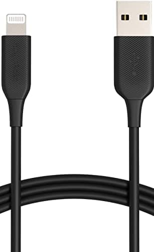 Image of Amazon Basics Lightning to USB-A Cable - MFi Certified iPhone Charger, Black, 0.9 m