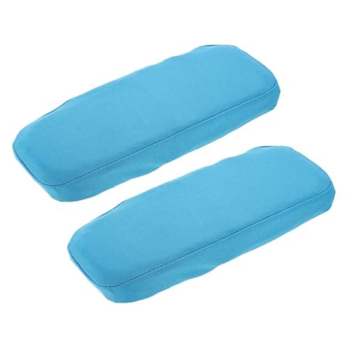Image of sourcing map Chair Armrest Slipcovers Covers, 22 x 7cm Polyester Removable Seat Hand Rest Protector for Office Chairs Desk Chair(Lake Blue)
