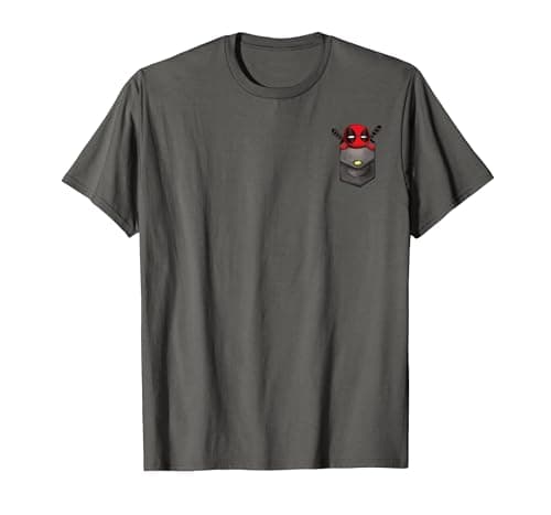 Image of Marvel Deadpool Pocket T-Shirt, Men, Asphalt Grey, 4X-Large