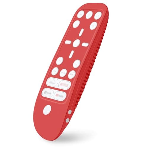Image of Geekria Remote Control Cover Compatible with Sony PlayStation 5, Silicone Skin Sleeve, Shock-Absorption Washable, Full Body Protective Case (Red)