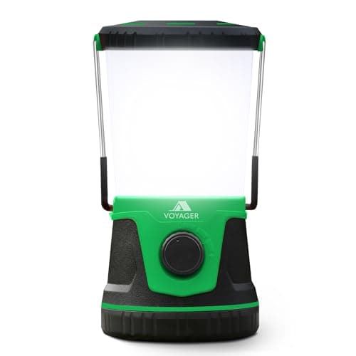 Image of Voyager LED Camping Lantern 1 Pack – Portable Rechargeable Outdoor Light with Adjustable Brightness, Water-Resistant & Up to 40 Hours Battery – Great for Camping, Hiking & Emergencies (Dark Green)