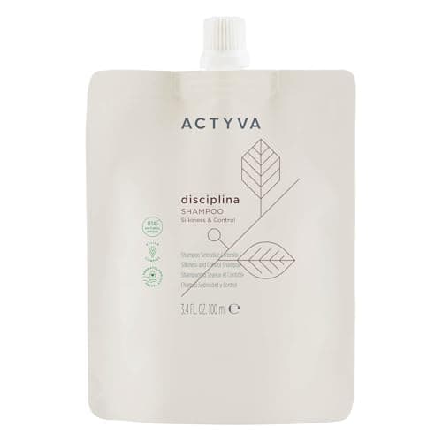 Image of Actyva - Discipline Shampoo, Moisturizing and Detangling for Frizzy Hair, with Hyaluronic Acid and Almond Oil, Silk Effect - Travel Size 100 ml