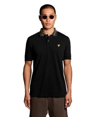 Image of Lyle & Scott SS Polo Shirts Tartan Collar Polo Shirt Z865 Jet Black, L