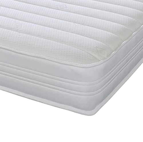 Image of eXtreme comfort ltd White Sirocco Hybrid Small Single Mattress (75 x 190cm), 18cm Deep with Memory Foam & Open Coil Spring. Soft Comfort Feel. UK Made, Rolled & Boxed
