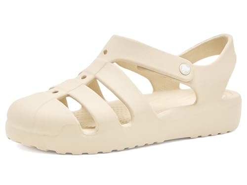 Image of Crocs Unisex-Child Classic Fisherman Sandal, Kids and Toddler Sandals, Sandstone, 2 UK