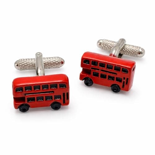 Image of London Red Bus Cufflinks - Onyx Art GMC81 UK Britain England Gift in Premier Life Packaging