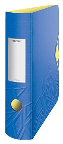 Image of Leitz 180° Active Urban Chic A4 Lever Arch File, Blue, Curved Spine 82mm Width, Elastic Fastening, Light polyfoam, Urban Chic, 11160032