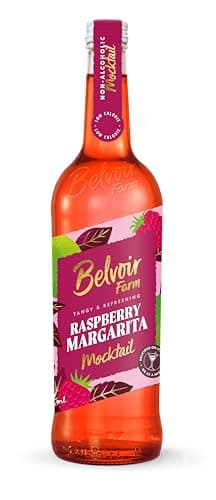 Image of Belvoir Fruit Farms Raspberry Margarita Non-Alcoholic, Sparkling Drink, 6 x 750ml Bottles, Carbonated Spring Water with Raspberry and Lime, Adult Soft Drink
