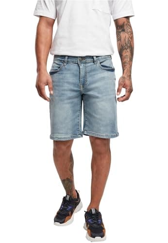 Image of Urban Classics Men's Relaxed Fit Denim Shorts Regular Cut 2 Colours Sizes 28-44, Light Destroyed Washed, 36W