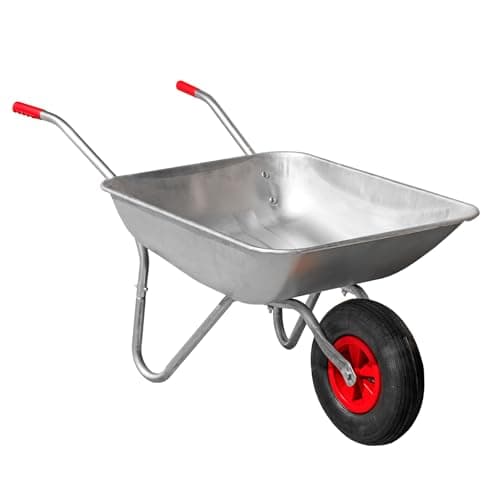 Image of KCT 65L Garden Galvanised Steel Wheelbarrow with Pneumatic Tyre