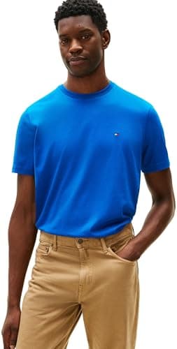 Image of Tommy Hilfiger Men ESS Seasonal REG FIT Solid TEE MW0MW39995 S/S T-Shirt, Blue, S