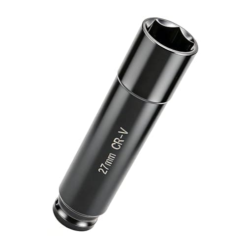 Image of Youzzei 1/2 Inch 27mm Deep Impact Socket, 5.9" Length Extra Deep 6 Point Metric Socket, Upgraded CR-V Steel 27mm Deep Sockets 1/2" Drive for Car Repair Mechanical Maintenance Home Use
