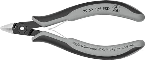 Image of KNIPEX Precision Electronics Side Cutter ESD with Multi-Component Handles 125 mm, 79 62 125 ESD