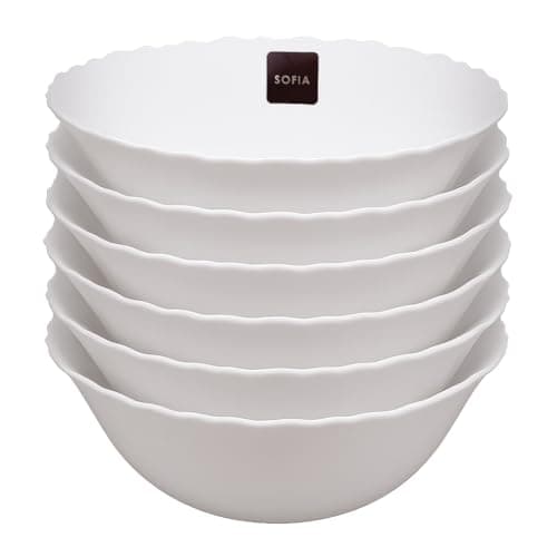 Image of Best House | Opalware Round Bowl Set | 7.5"/19 cm | Set of 6 Pcs | White | Salad Fruit Soup Bowl Set | BPA-Free | Microwave Safe Serving Bowl | Food-Grade Material