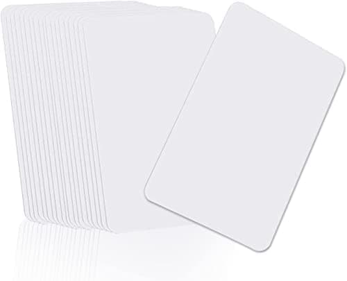 Image of 55 Premium Quality PVC Plastic ID White Blank Cards, 30 mil 0.76mm Thickness CR80 (Credit Card Size) for Zebra ID Printers, Compatible With All Plastic Card Printers