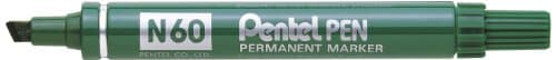 Image of Pentel N60 Permanent Marker Chisel Tip with Aluminium Barrel, Waterproof Green Ink (Single Pen)