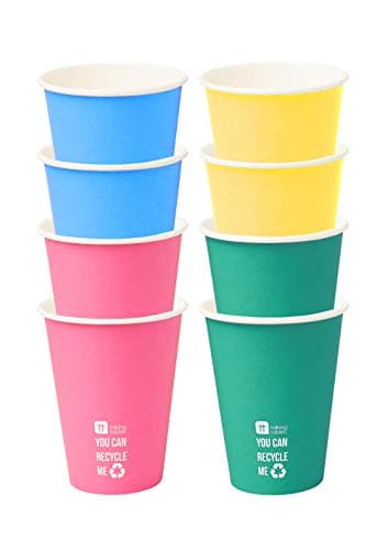 Image of Talking Tables Pack of 8 Rainbow Coloured Paper Cups | Home Recyclable, Disposable, Biodegradable Packaging | Eco-Friendly Party Supplies for Birthday, BBQ, Garden, Pride, 8 Count (Pack of 1)