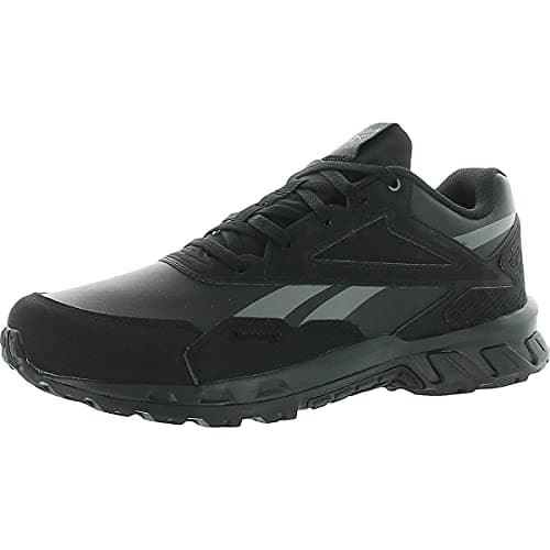 Image of Reebok Men's Ridgerider 5.0 Leather Walking Shoe, Black/Pure Grey 6/Radiant Red, 7 M US