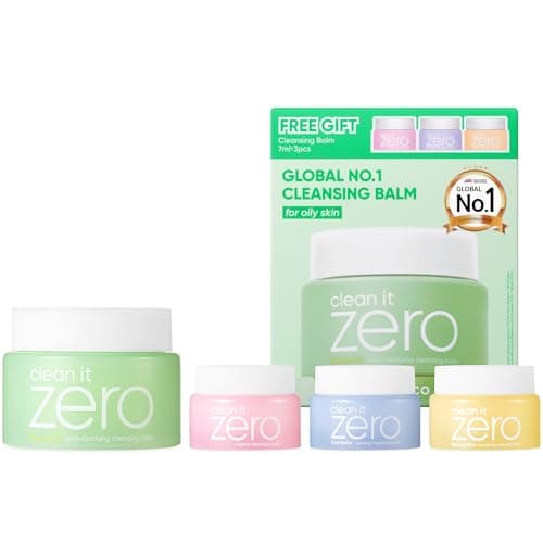 Image of BANILA CO Clean it Zero Pore Clarifying Cleansing Balm | Korean Makeup Remover, Facial Cleanser for Oily and Acne Prone Skin | Vegan | Made with AHA-PHA & Tea Tree Extract (100ml / 3.38 fl. oz + Gift)