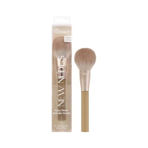 Image of Real Techniques New Nudes Hazy Finish Powder Brush, Use With Blush, Bronzer, & Setting Powder, Buildable Coverage, Multiuse Makeup Brush, Soft Synthetic Bristles, 1 Count