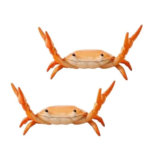 Image of Hehglng 2Pcs Creative Crab Pen Holder Weightlifting Crabs Pen Stand Storage Rack, Office Desktop Decoration, Pencil Holders Desk Supplies Holders and Dispensers, Desk Accessories (Orange)