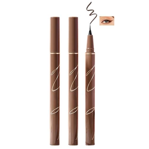 Image of 2PCS Natural Brown Waterproof Liquid Eyeliner Pen, Smudge-Proof, High Pigment, Quick-Dry Formula, Ultra-Fine Tip for Sharp and Smooth Lines, Suitable for All Eye Shapes and Styles