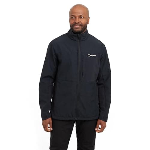 Image of Berghaus Men's Ghlas 3.0 Softshell Jacket | Water and Wind Resistant Softshell Jacket, Black/Black, L