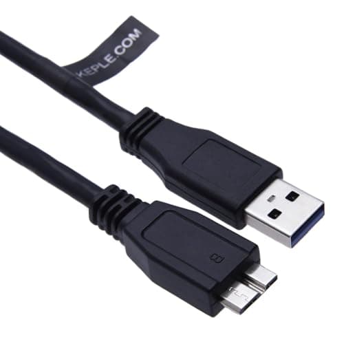 Image of Keple USB-B Cable Compatible with Seagate Game Drive for Xbox STBV2000200 Maxtor M3 Verbatim Store 'n' Go Hard Drive HDD Lexar Professional Kingston USB 3.0 Media Reader Lead Cord (0.5m 1.8ft Black)