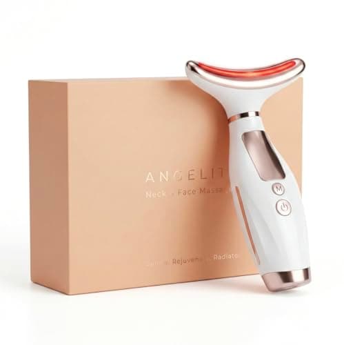 Image of Angelite Face Massager, LED Face Sculptor & Facial Lifting Device for Firming, Contouring & Glow, Skin Tightening Tool with Soothing Heat & Vibration for Jawline, Cheeks & Neck, 2‑Year Warranty