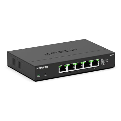 Image of NETGEAR 5 Port 2.5GB Switch MS305E, Multi-Gigabit Managed Ethernet Switch, 5 x 1G and 2.5G Ports, Desktop or Wall Mount
