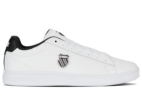 Image of K-Swiss Men's Court Shield II Trainers, Wht Blk Decmbrskygry, 7.5 UK