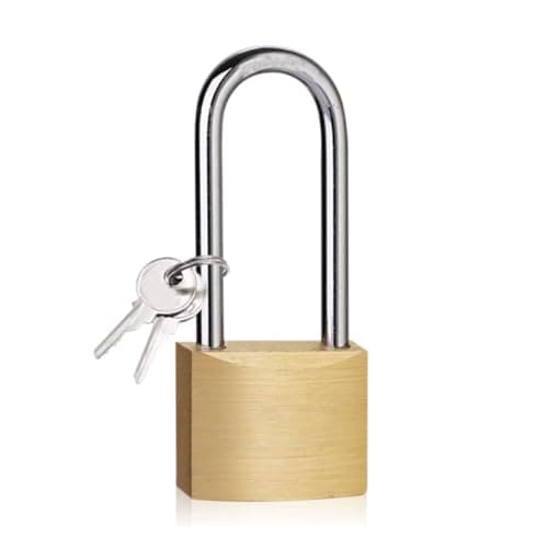 Image of Long Shackle 38mm Padlock with Keys High-Security Lock for Outdoor Use Ideal for Shed, Gym, Warehouse, Garage, Garden Gate, and Fence Storage Unit, Toolbox,Trailer(Long Shackle)