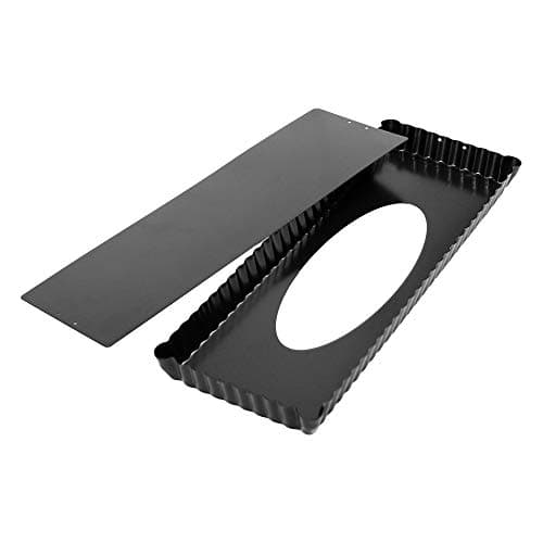 Image of webake Quiche Dishes Tart Tin with Loose Base Rectangular 14 Inch Flan Tart Pans, Steel Lifting Base in Black Color, Non-Stick Coating 36 x 13 x 2.5 cm
