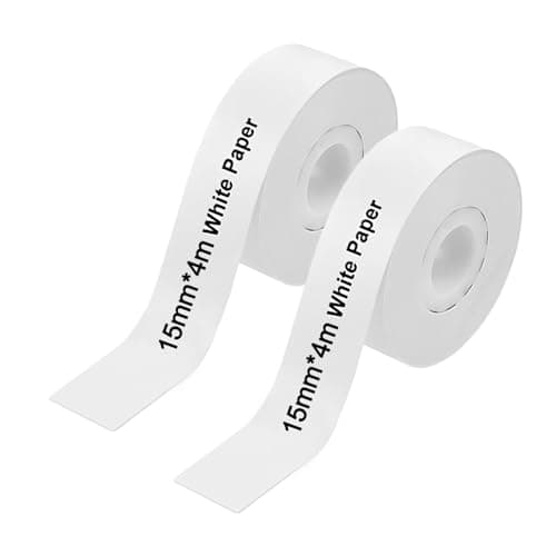 Image of Brilovent 2 Rolls Label Maker Tape Compatible for Nelko P21, Self Adhesive Labels Tape, Label Printer Paper Sticker for P15/P12/Q2/HP1/HP4/D32/D35 Thermal Paper (Black on White)