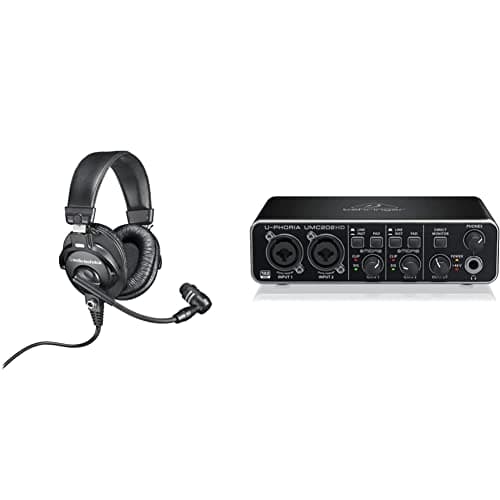 Image of Audio-Technica BPHS1 Broadcast Series Broadcast Stereo Headset & Behringer U-PHORIA UMC202HD Audiophile 2x2, 24-Bit/192 kHz USB Audio Interface with Midas Mic Preamplifiers
