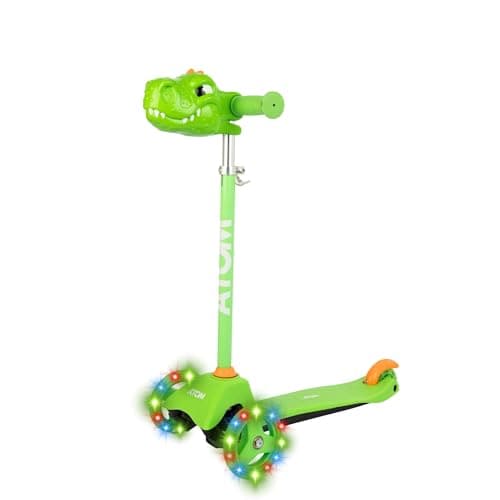 Image of ATOM Light Up Mini Cruiser Scooter with Light-Up Wheels | Adjustable Height Handles | Children's 3-Wheeled Balance Kick Ride-On | Suitable for Ages 2+