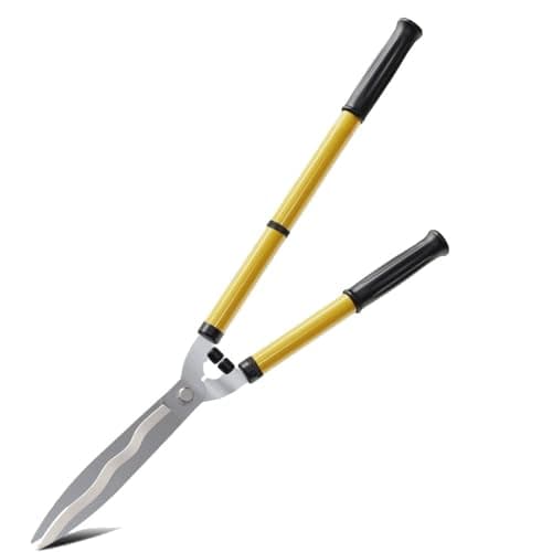 Image of 33'' Telescopic Hedge Shear, 65cm to 84cm Garden Shears,Carbon Steel Wavy Sharp Blades,Extendable Hedge Clippers Scissors,Long Handle,Ideal for Gardening Grass Lawn Pruning Hedges Shrubs Trimming