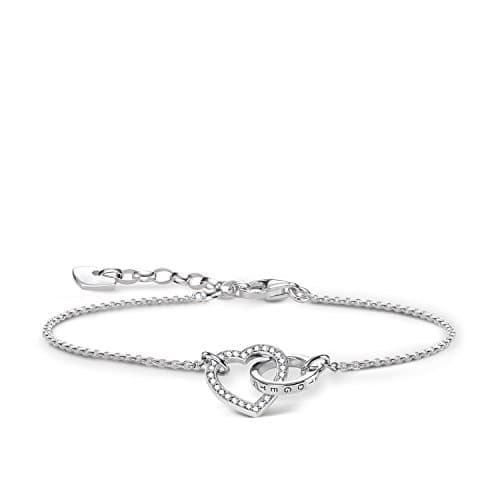 Image of Thomas Sabo Women Bracelet Forever Together Heart Zirconia 925 Sterling Silver A1648-051-14-L19v