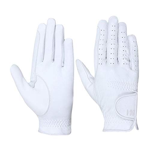 Image of Hy5 Childrens Leather Riding Gloves White Medium