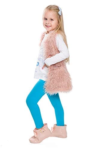 Image of FUTURO FASHION Girls Children Full Length Plain Cotton Leggings Cycling Casual Wear Infant Trousers Leggings Solid Tights Pants for Kids 10 Years Turquoise Child