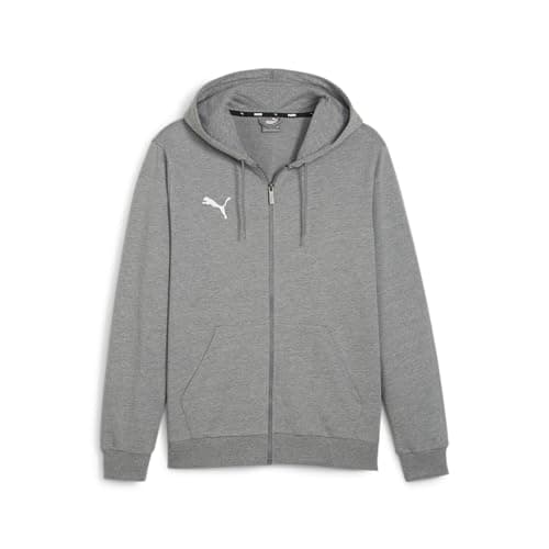 Image of PUMA Mens Teamgoal Casuals Hooded Jacket Sweat, Medium Gray Heather-puma White, M EU