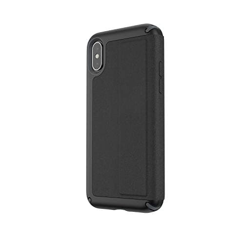 Image of Speck iPhone XS/X Case, Folio Wallet Flip Slim Protective Presidio Cover Case with Hidden Card Slots and Built In Stand - Black/Grey